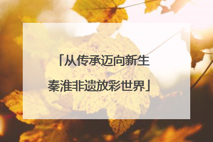 从传承迈向新生 秦淮非遗放彩世界