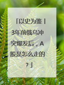 以史为鉴丨3年前俄乌冲突爆发后，A股是怎么走的？