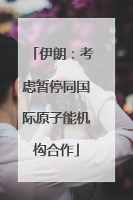 伊朗：考虑暂停同国际原子能机构合作