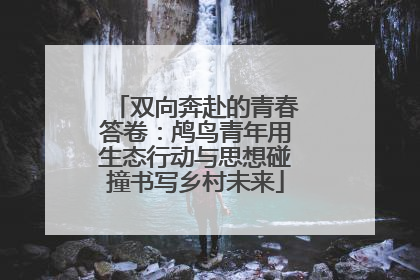 双向奔赴的青春答卷：鸬鸟青年用生态行动与思想碰撞书写乡村未来