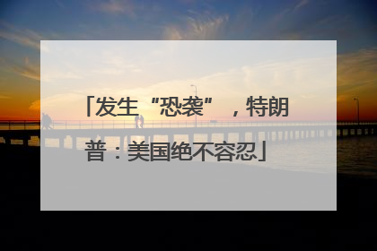 发生“恐袭”，特朗普：美国绝不容忍