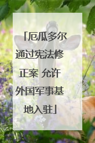 厄瓜多尔通过宪法修正案 允许外国军事基地入驻