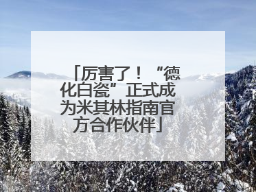 厉害了！“德化白瓷”正式成为米其林指南官方合作伙伴