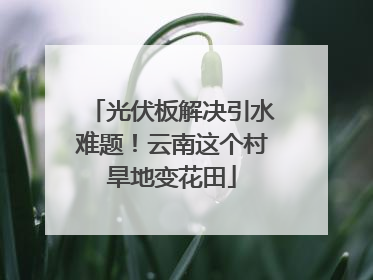 光伏板解决引水难题！云南这个村旱地变花田
