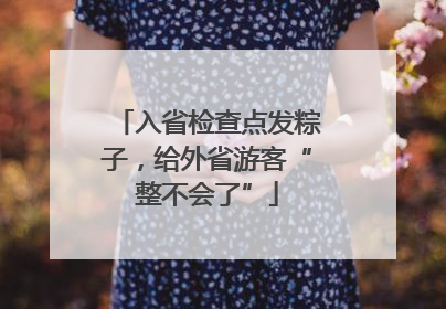 入省检查点发粽子，给外省游客“整不会了”
