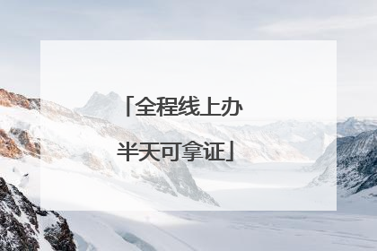 全程线上办 半天可拿证