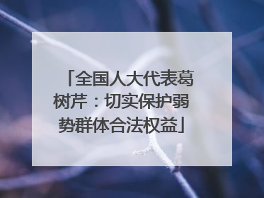 全国人大代表葛树芹：切实保护弱势群体合法权益