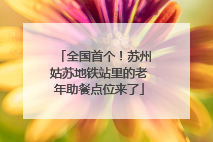 全国首个！苏州姑苏地铁站里的老年助餐点位来了