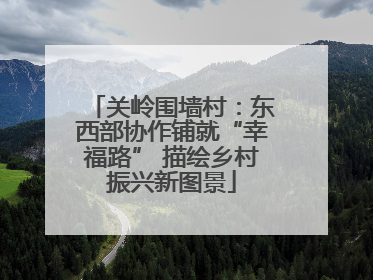 关岭围墙村：东西部协作铺就“幸福路” 描绘乡村振兴新图景
