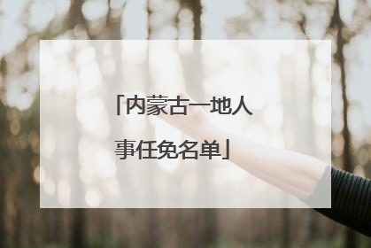 内蒙古一地人事任免名单