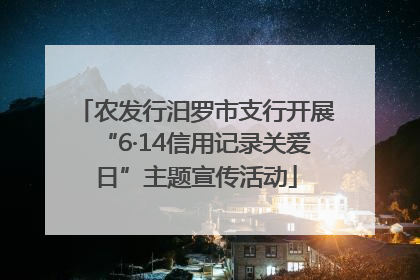 农发行汨罗市支行开展“6·14信用记录关爱日”主题宣传活动