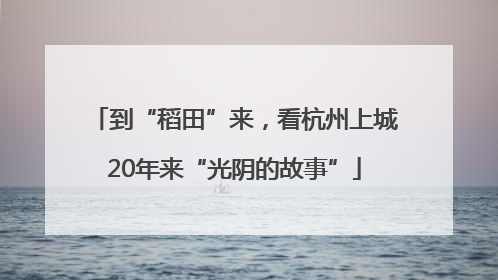 到“稻田”来，看杭州上城20年来“光阴的故事”