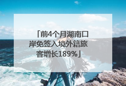 前4个月湖南口岸免签入境外籍旅客增长189%