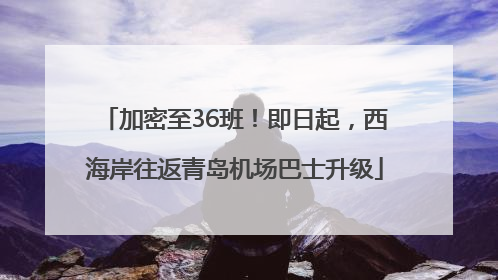 加密至36班！即日起，西海岸往返青岛机场巴士升级