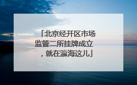 北京经开区市场监管二所挂牌成立，就在瀛海这儿