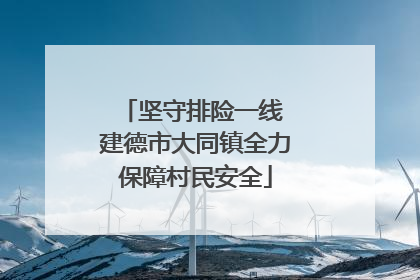 坚守排险一线 建德市大同镇全力保障村民安全