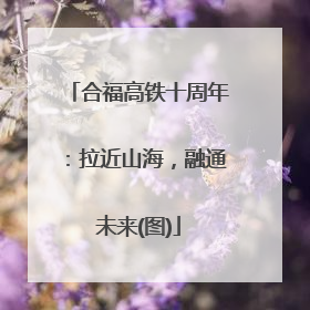 合福高铁十周年：拉近山海，融通未来(图)