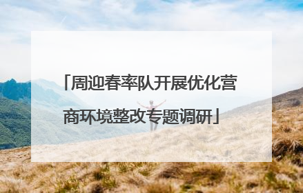 周迎春率队开展优化营商环境整改专题调研
