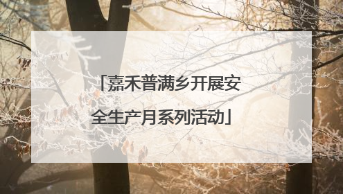 嘉禾普满乡开展安全生产月系列活动