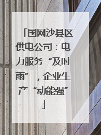 国网沙县区供电公司：电力服务“及时雨”，企业生产“动能强”