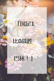 国足1比0战胜巴林！