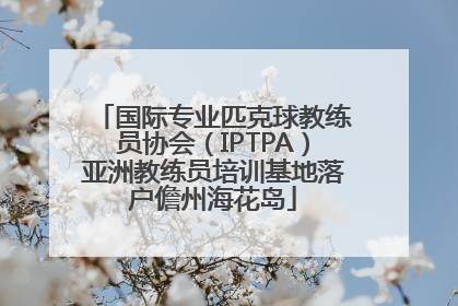 国际专业匹克球教练员协会（IPTPA）亚洲教练员培训基地落户儋州海花岛