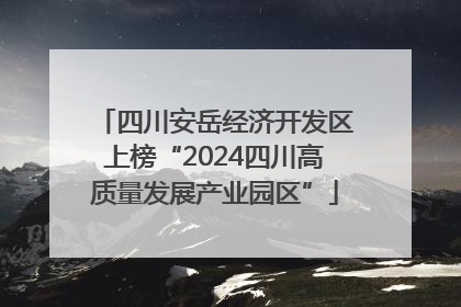 四川安岳经济开发区上榜“2024四川高质量发展产业园区”