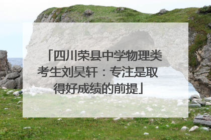 四川荣县中学物理类考生刘昊轩：专注是取得好成绩的前提