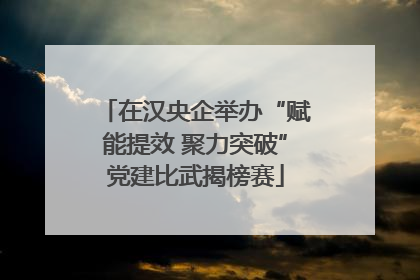 在汉央企举办“赋能提效 聚力突破”党建比武揭榜赛