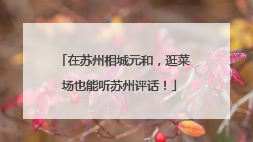 在苏州相城元和，逛菜场也能听苏州评话！