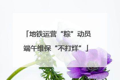 地铁运营“粽”动员 端午维保“不打烊”
