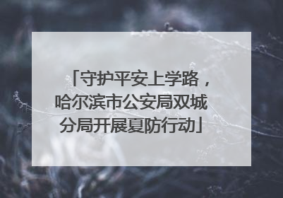 守护平安上学路，哈尔滨市公安局双城分局开展夏防行动