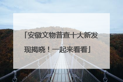 安徽文物普查十大新发现揭晓！一起来看看