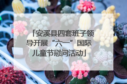 安溪县四套班子领导开展“六一”国际儿童节慰问活动