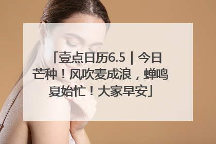 壹点日历6.5｜今日芒种！风吹麦成浪，蝉鸣夏始忙！大家早安