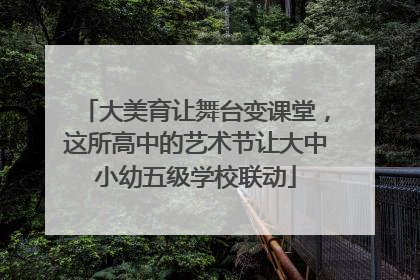 大美育让舞台变课堂，这所高中的艺术节让大中小幼五级学校联动