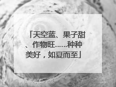天空蓝、果子甜、作物旺……种种美好，如夏而至