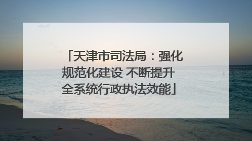 天津市司法局：强化规范化建设 不断提升全系统行政执法效能