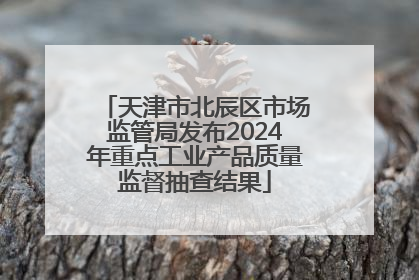 天津市北辰区市场监管局发布2024年重点工业产品质量监督抽查结果