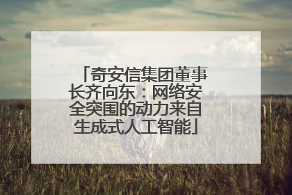 奇安信集团董事长齐向东：网络安全突围的动力来自生成式人工智能