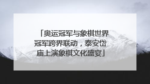 奥运冠军与象棋世界冠军跨界联动，泰安岱庙上演象棋文化盛宴