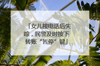 女儿接电话后失踪，民警及时按下转账“暂停”键