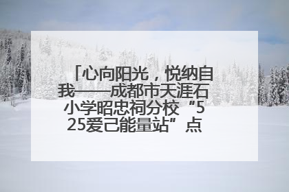 心向阳光,悦纳自我——成都市天涯石小学昭忠祠分校“525爱己能量站”点亮孩子心灵之旅