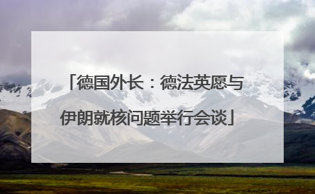 德国外长：德法英愿与伊朗就核问题举行会谈