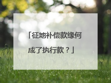 征地补偿款缘何成了执行款？