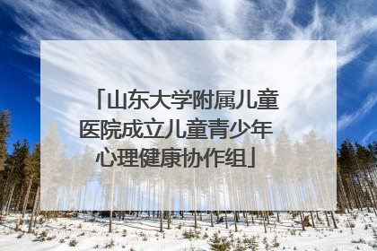 山东大学附属儿童医院成立儿童青少年心理健康协作组
