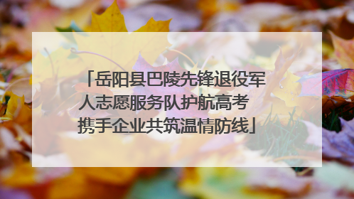 岳阳县巴陵先锋退役军人志愿服务队护航高考 携手企业共筑温情防线