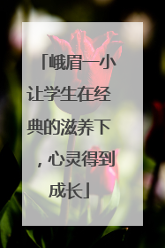 峨眉一小让学生在经典的滋养下，心灵得到成长