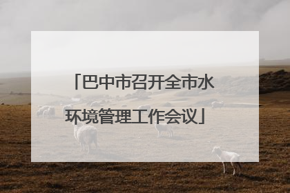 巴中市召开全市水环境管理工作会议
