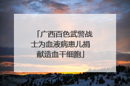 广西百色武警战士为血液病患儿捐献造血干细胞